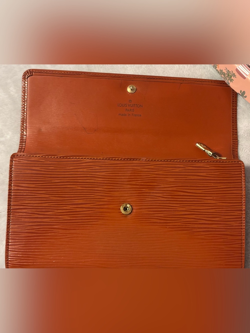 Louis Vuitton Epi Leather Fold Wallet in Cognac Brown vintage - Picture 4 of 15